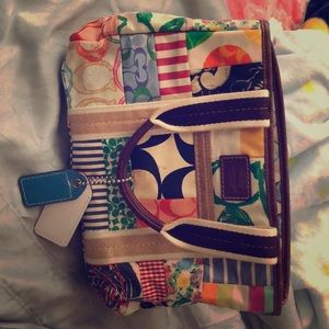 Original colorful coach purse with matching wallet